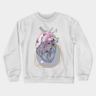 Anatomical heart, engraving drawing. Crewneck Sweatshirt